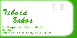 tibold bakos business card